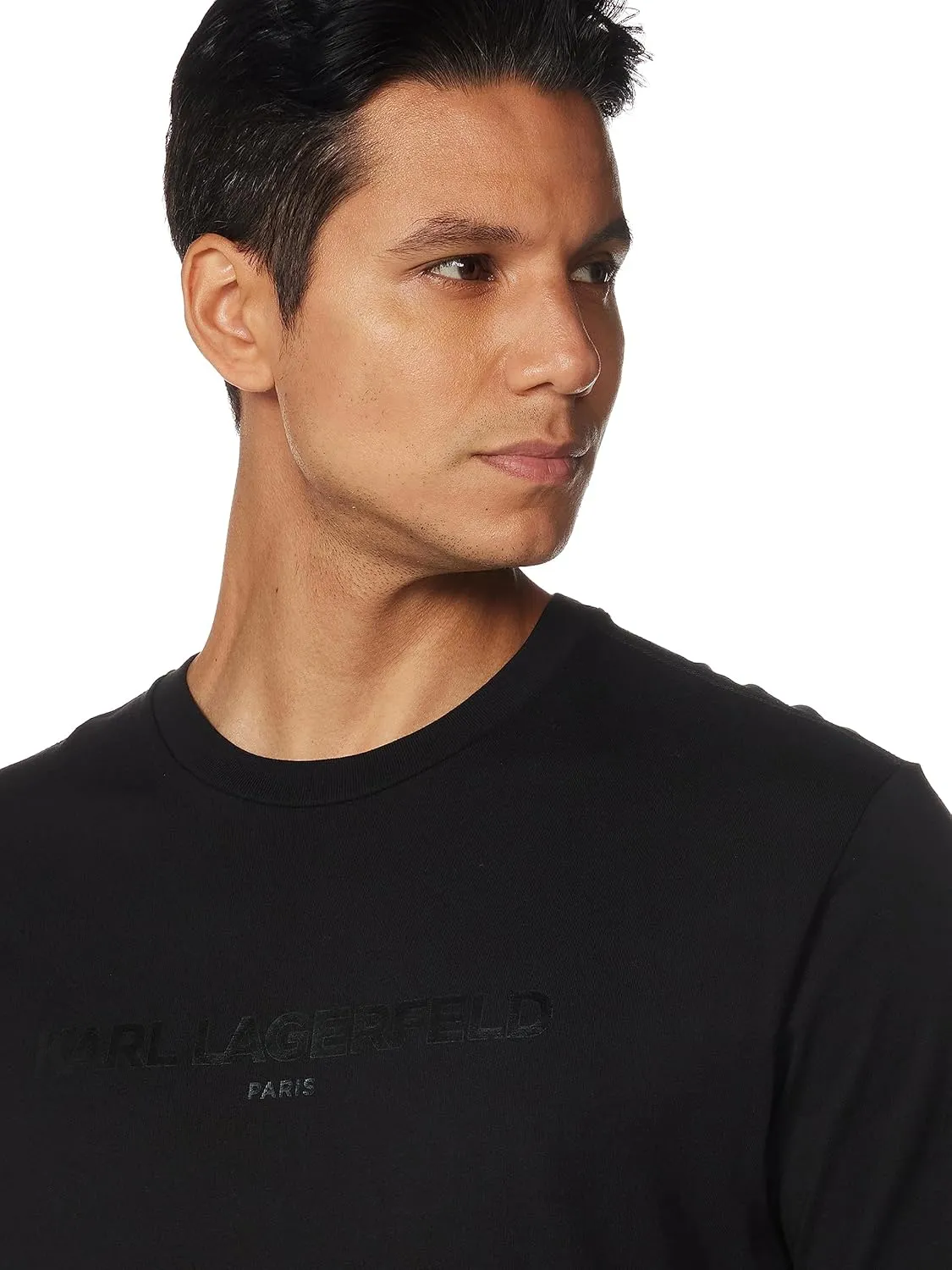 KARL LAGERFELD mens Soft Crew Neck Tonal Logo Short Sleeve T-shirt