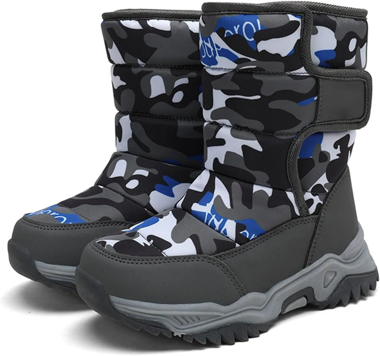Kids Boys Girls Winter Rain Boots, Insulated Thickened Fleece Warm Snow Boots, Children ?aterproof Mud Boots