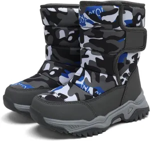 Kids Boys Girls Winter Rain Boots, Insulated Thickened Fleece Warm Snow Boots, Children ?aterproof Mud Boots