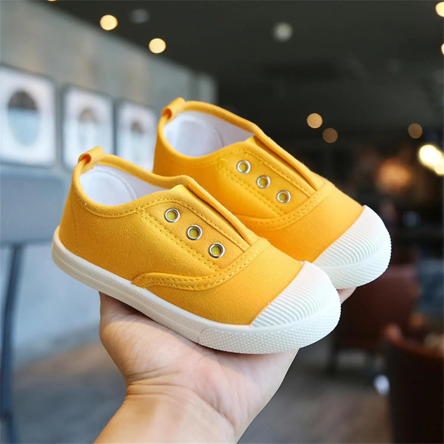 Kids Lace up Canvas Shoes Sneakers Athletic Running Tennis Sport Shoes Outdoor Flat Rubber Anti Slip Shoes