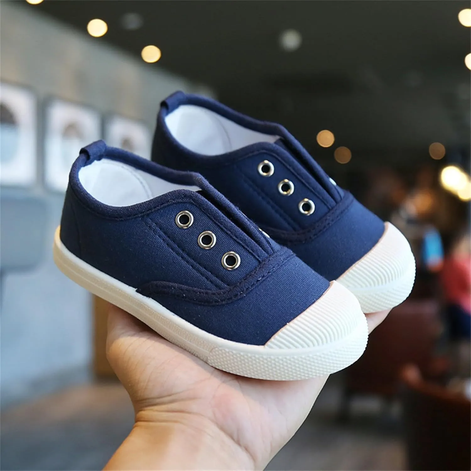 Kids Lace up Canvas Shoes Sneakers Athletic Running Tennis Sport Shoes Outdoor Flat Rubber Anti Slip Shoes