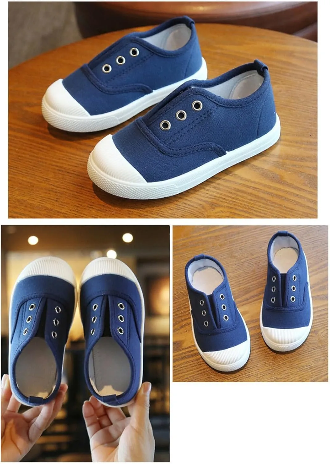Kids Lace up Canvas Shoes Sneakers Athletic Running Tennis Sport Shoes Outdoor Flat Rubber Anti Slip Shoes