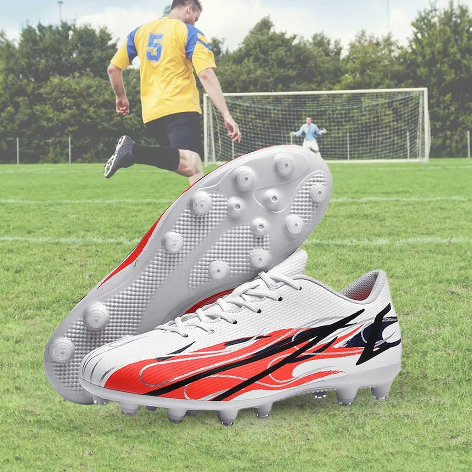 Kids Training Shoes Firm Ground Junior Youth Soccer Cleats Boys ????? High Top Outdoor Football Sneaker