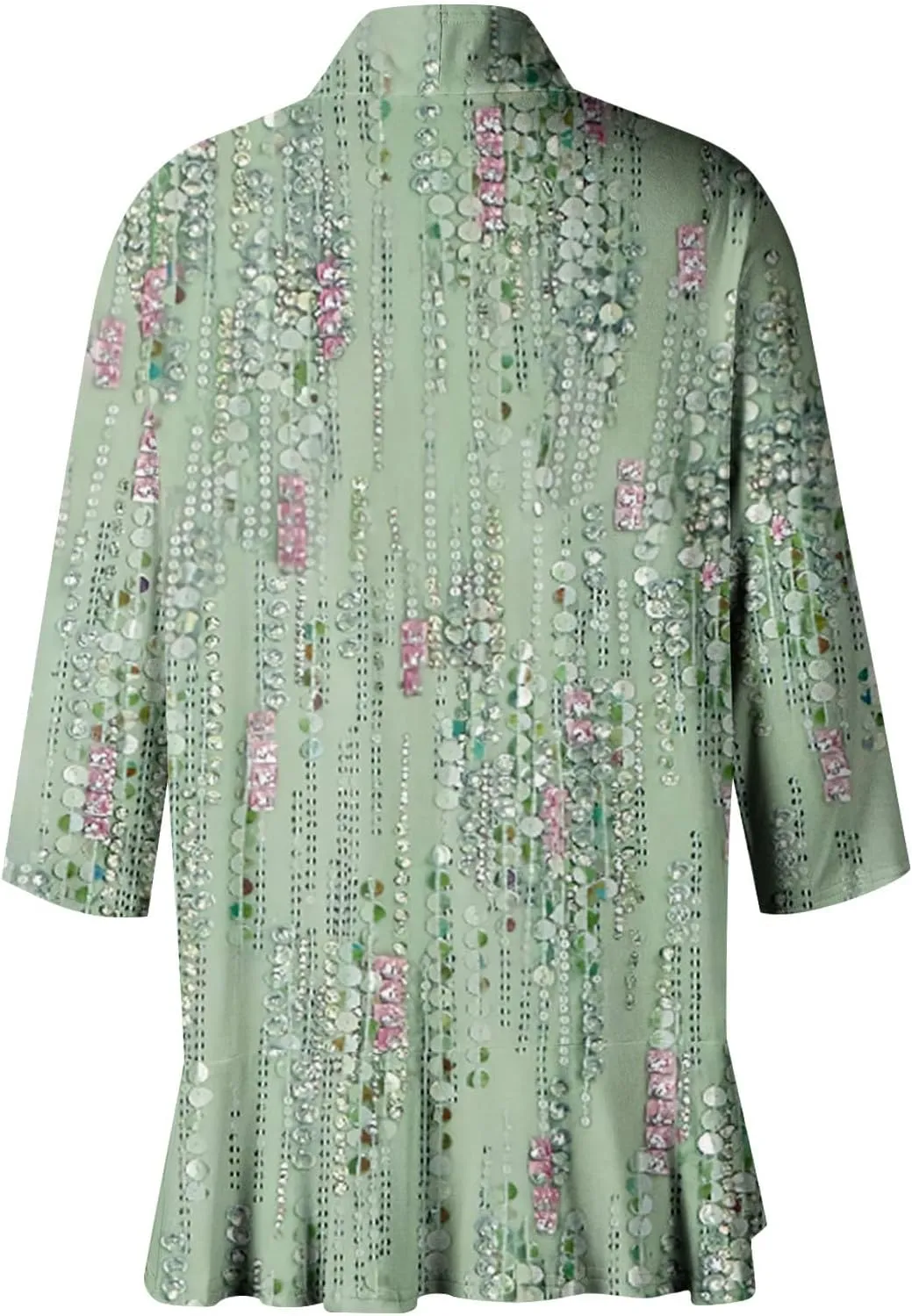 Kimono Cardigan Summer Cardigans for Women 2023 Trendy Ethnic Style Open Front 3/4 Sleeve Cardigan Open Front Tops