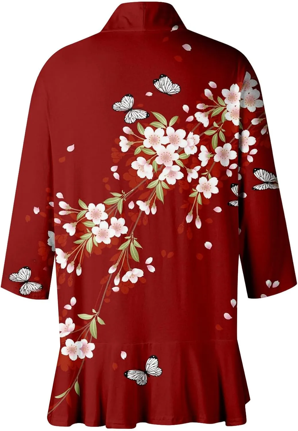 Kimono Cardigan Summer Cardigans for Women 2023 Trendy Ethnic Style Open Front 3/4 Sleeve Cardigan Open Front Tops