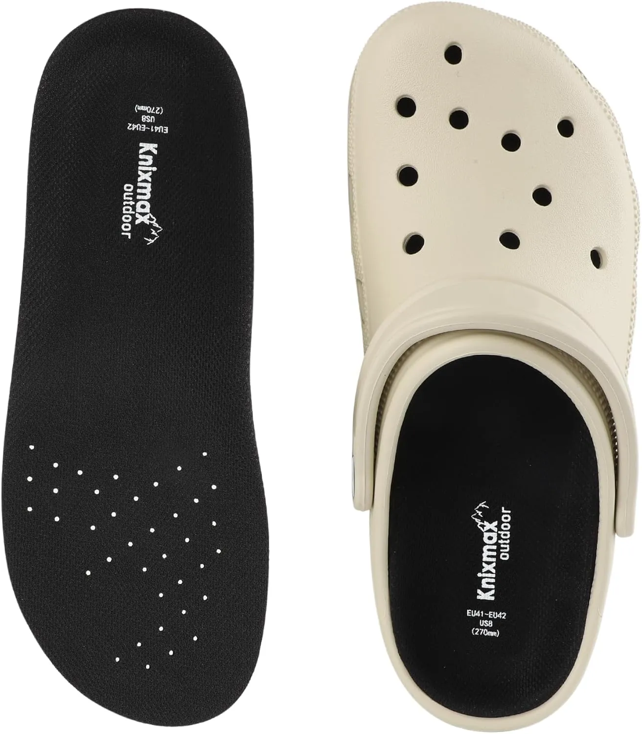 Knixmax Orthotic Insoles for Crocs Clog, Comfort Replacement Innersoles for Men Women, Wide Fit Shoe Inserts for Garden Shoes Sneakers Water Sandals Nurse Clogs Liners with Arch Support
