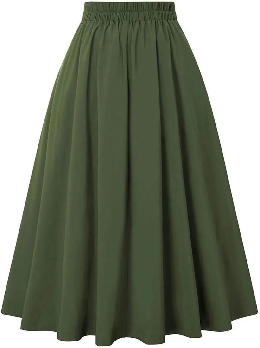 KUIOLYPOER Women Vintage Skirt High Waist Pleated Skirt Women's Ankle Length High Waist A-Line Flowy Long Maxi Skirt