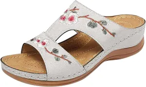Ladmiple Orthopedic Sandals For Women Plantar Fasciitis Arch Heel Support Comfort Orthotic Slides Dressy Summer Flip Flops