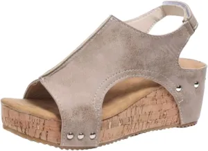 Ladmiple Platform Sandals Women Dressy Comfy Wedge Sandals Summer Comfortable Open Toe Ankle Strap Slip on Casual Dress Shoes