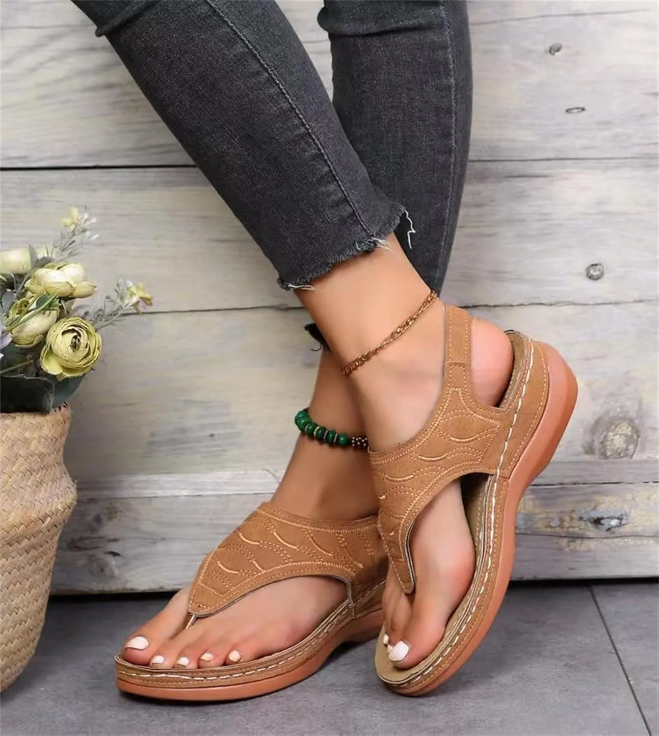Ladmiple Sandals for Women Fashion Flip Flops Platform Sandal Casual Beach Travel Clip Toe Slipppers Shoes Dressy Summer