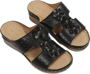 Ladmiple Sandals Women Beach Vacation Fashion Orthotic Slides Ladies Lightweight Athletic Slip On Slippers With Arch Support