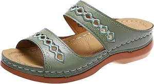 Ladmiple Sandals Women Dressy Summer Flat Cute Casual Beach Shoes Comfortable Orthopedic Slippers Orthotic Flip Flops Slides