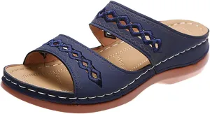 Ladmiple Sandals Women Dressy Summer Flat Cute Casual Beach Shoes Comfortable Orthopedic Slippers Orthotic Flip Flops Slides
