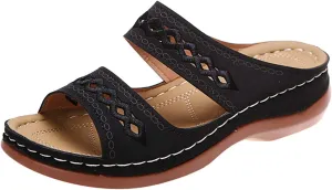 Ladmiple Sandals Women Dressy Summer Flat Cute Casual Beach Shoes Orthotic Slides Comfortable Walking Orthopedic Flip Flops