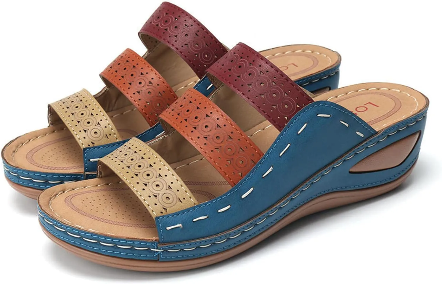 Ladmiple Womens Sandals Comfortable Causal Summer Flip Flops Arch Support Beach Roman Open Toe Orthopedic Sandal Outdoor