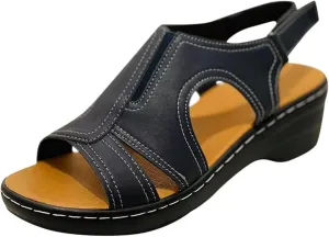 Ladmiple Womens Sandals Comfortable Dressy Wedge Heel Orthotic Flips Flops Arch Support Walking Orthopedic Slippers Slides