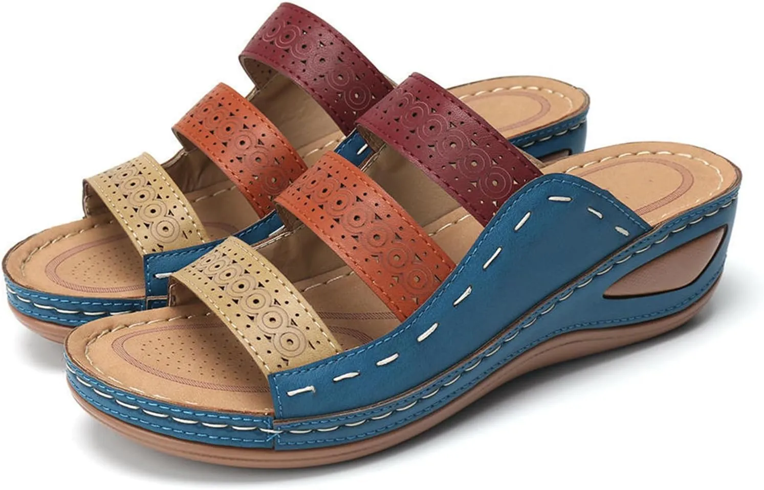 Ladmiple Womens Sandals Comfortable Walking Dressy Flip Flops Orthopedic Slippers Summer Orthotic Slides with Arch Support