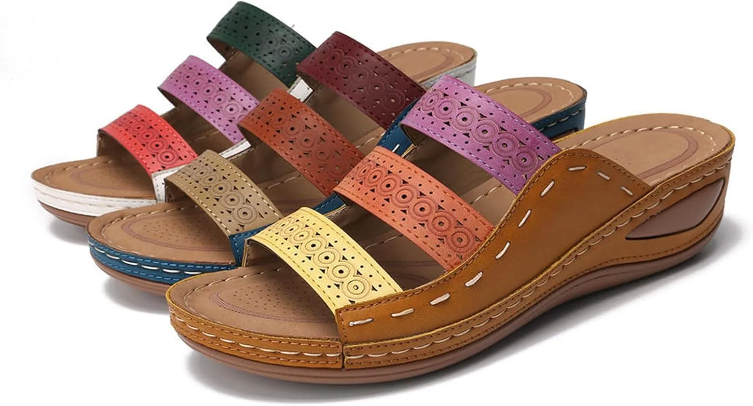 Ladmiple Womens Sandals Comfortable Walking Dressy Flip Flops Orthopedic Slippers Summer Orthotic Slides with Arch Support