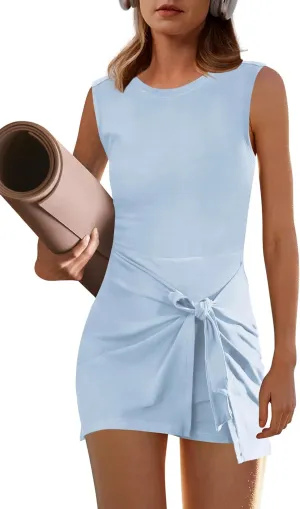 LAMISSCHE Womens Romper Dress with Back Pocket Athletic Short One Piece Jumpsuits Casual Summer Outfits