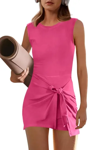 LAMISSCHE Womens Romper Dress with Back Pocket Athletic Short One Piece Jumpsuits Casual Summer Outfits