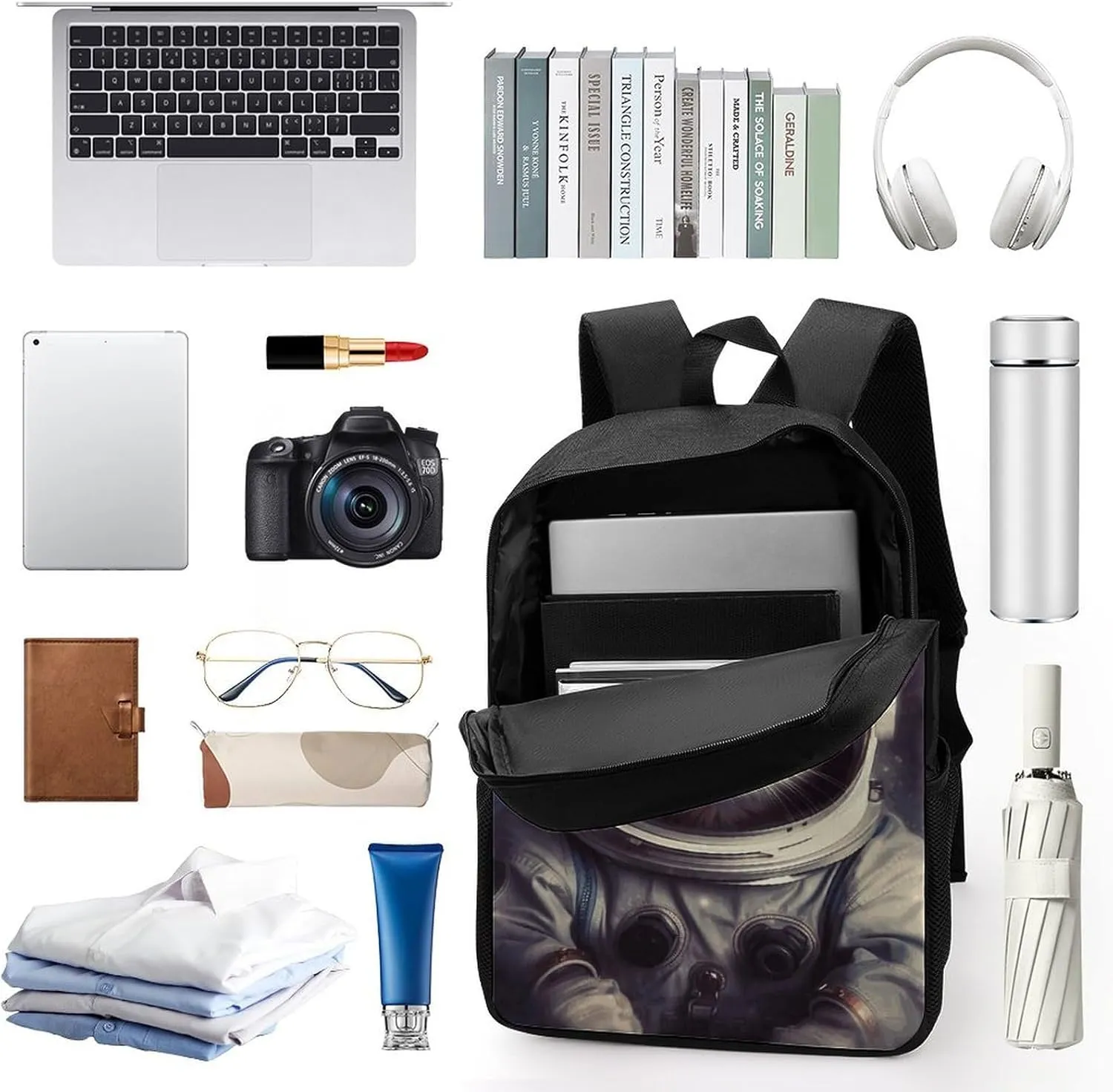 Laptop Backpack for Men Women Daypack Animal Cat Astronaut Computer Bag Travel Backpacks Laptop Bag