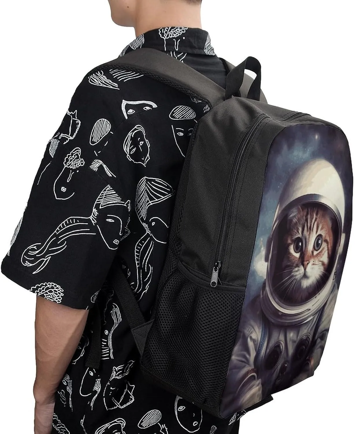 Laptop Backpack for Men Women Daypack Animal Cat Astronaut Computer Bag Travel Backpacks Laptop Bag