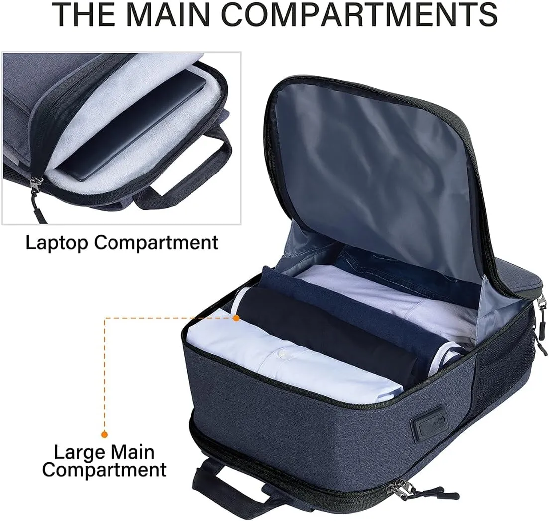 Laptop Backpack Slim & Expandable with Hidden Built-in Usb Spill-Resistant Notebooks Bag Case for Most 13-15 Inch MacBooks Surface-Books Dell HP Lenovo Asus Computers (DarkGrey-Black)