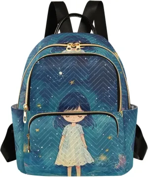 Laptop Backpack Women Travel Work Womens Backpack with Large Capacity Quilted College Bags Casual Daypack Fashion Backpack Cute Girl Astral Blue