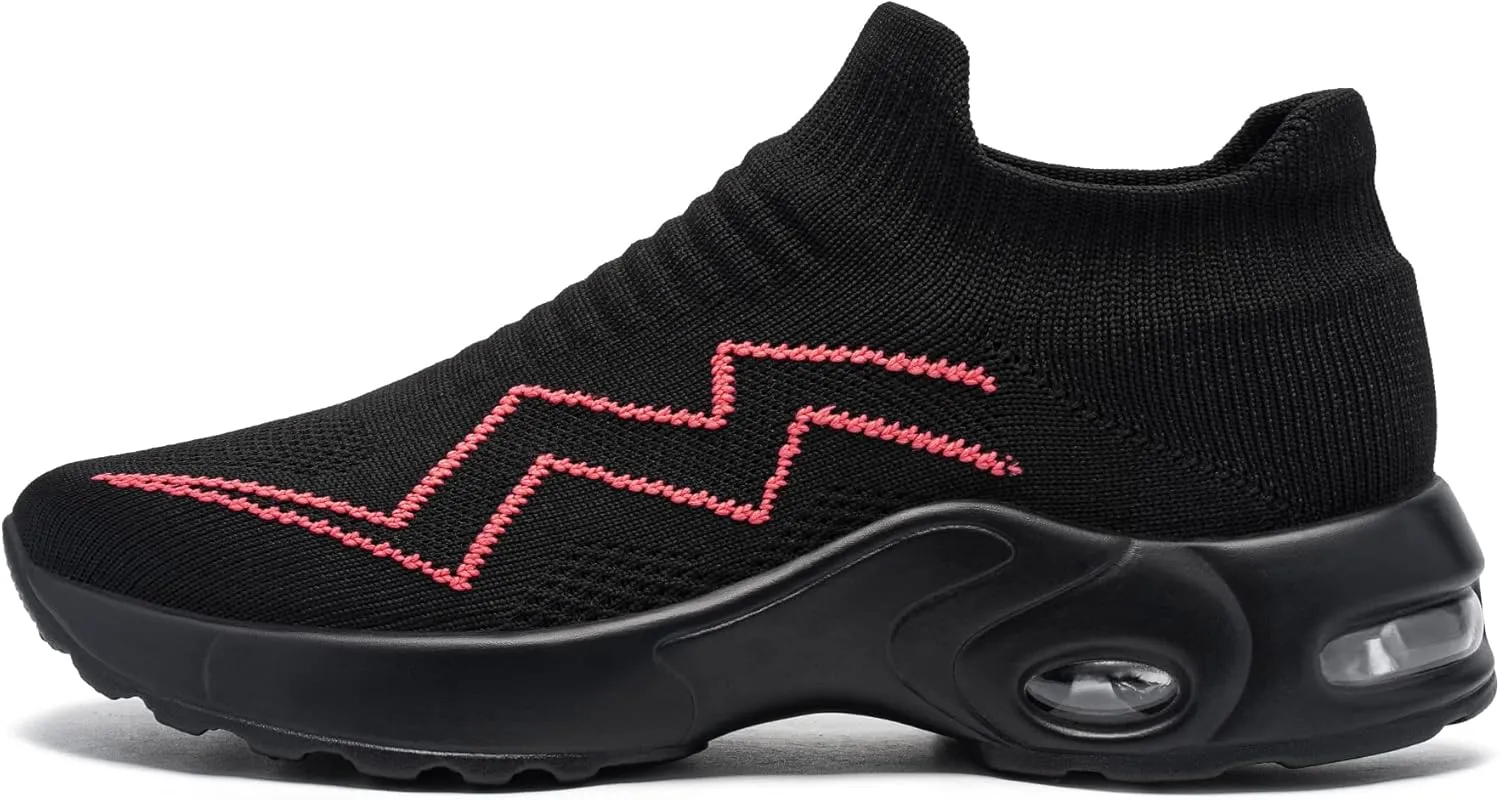 LARNMERN Steel Toe Sneakers for Women Slip On Safety Toe Work Shoes Air Cushion Walking Casual Shoes Lightweight Comfortable