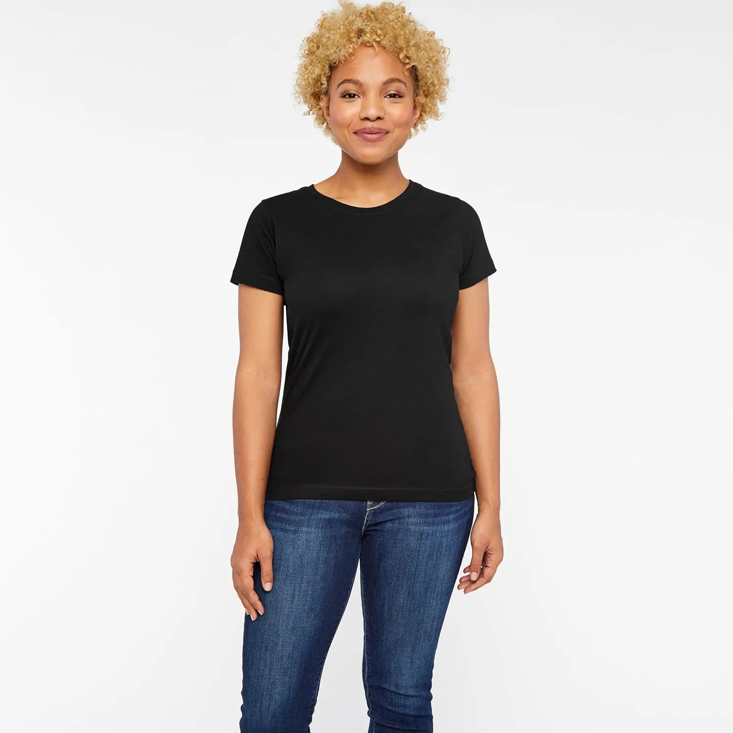 LAT Women 100% Cotton Jersey Crew Neck Short Sleeve Tee (3516)