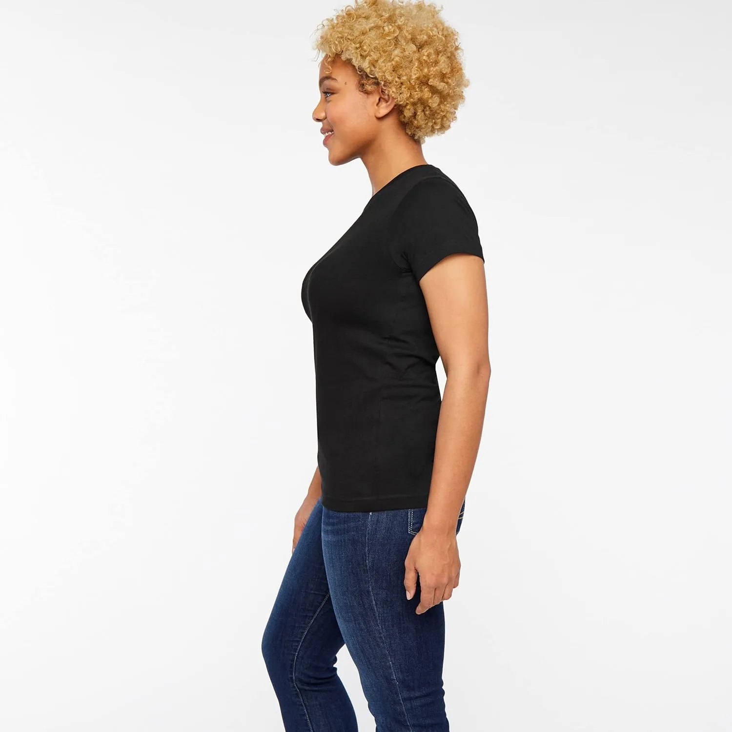 LAT Women 100% Cotton Jersey Crew Neck Short Sleeve Tee (3516)
