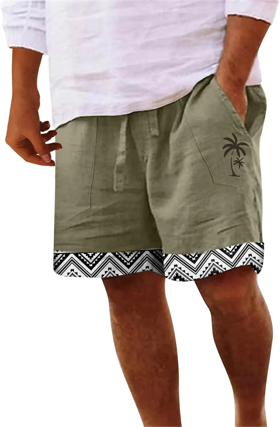 LCMTWX Shorts for Men Casual Summer 3D Coconut Tree Printed Beach Trendy Shorts Shorts for Men Casual Black Mens Active