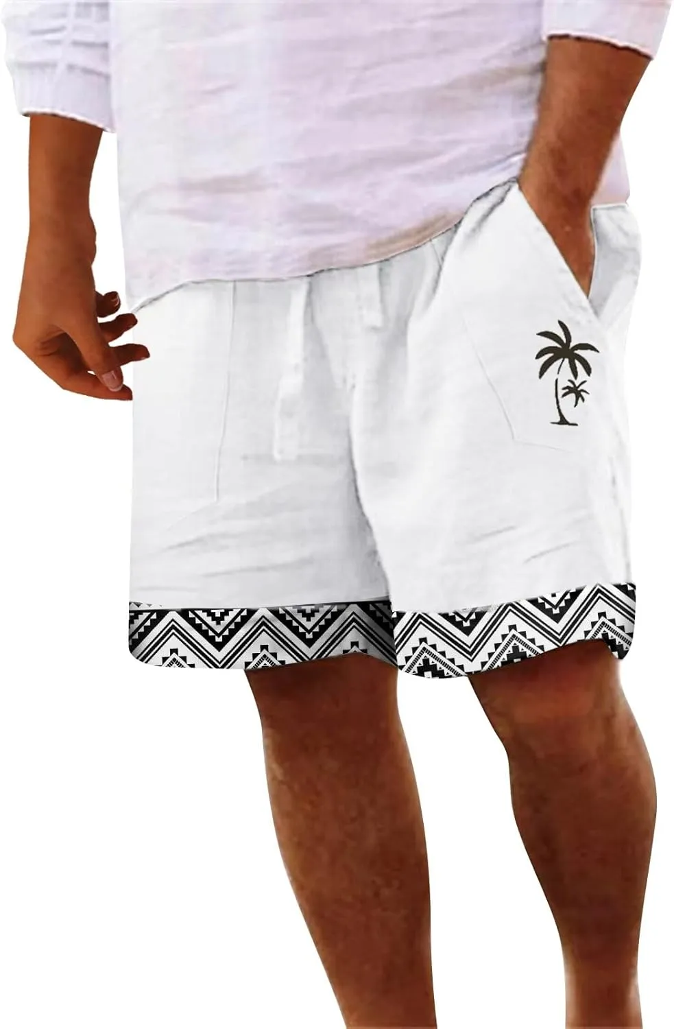 LCMTWX Shorts for Men Casual Summer 3D Coconut Tree Printed Beach Trendy Shorts Shorts for Men Casual Black Mens Active