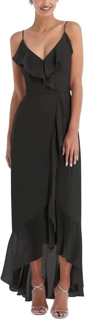 Lcybem High Low Chiffon Bridesmaid Dresses Ruffled Style Evening Dress Chiffon Summer Bohemian Party Dress