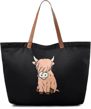 LEMEDE 30L Zip Grocery Bag - Wide Handheld to Reduce Shoulder Pressure,Personalized Minimalist Style Tote Bag,Gift for Women
