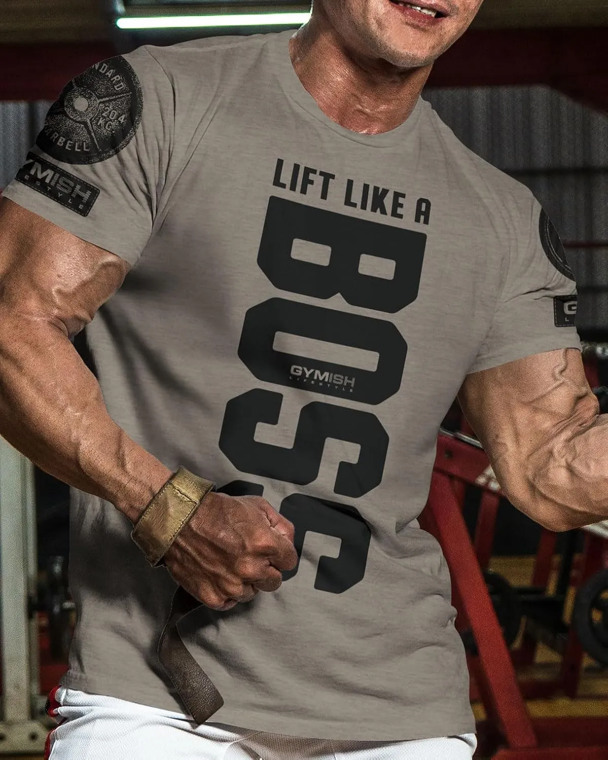 Lift Like a Boss Workout Gym Motivational T-Shirt for Men Funny Tee
