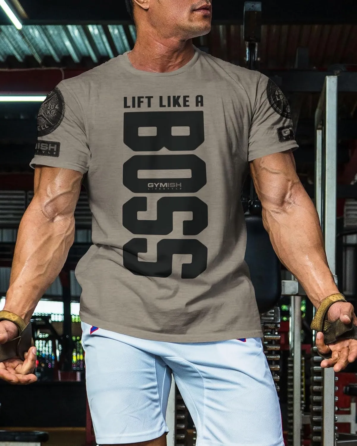 Lift Like a Boss Workout Gym Motivational T-Shirt for Men Funny Tee