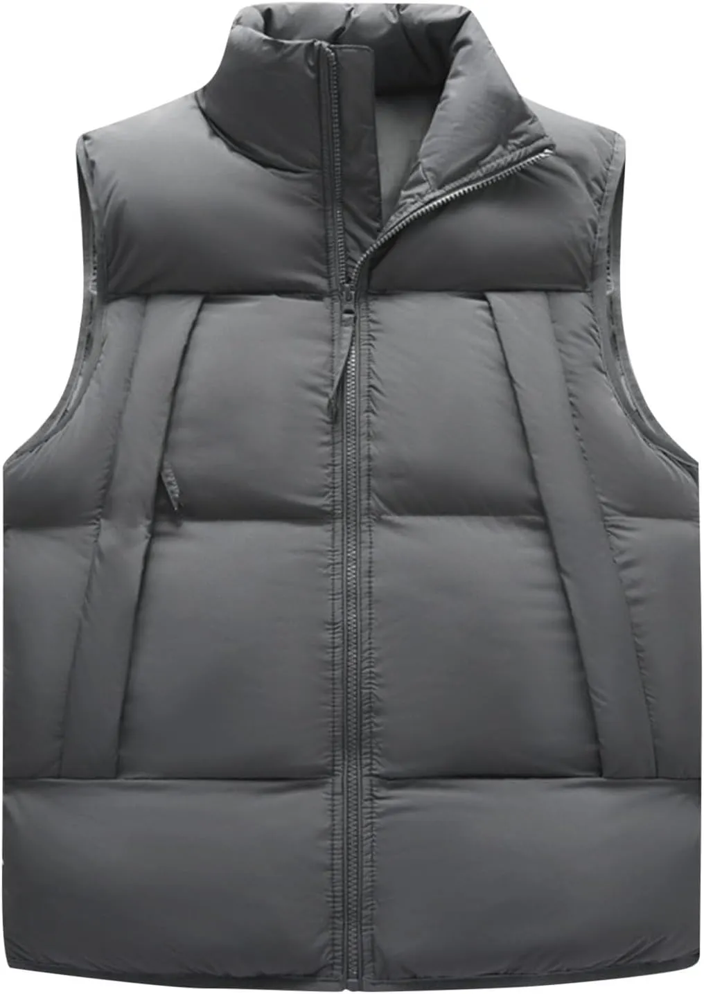 Lightweight Puffer Vest Men Sleeveless Winter Coat Stand Collar Vest Zip Up Down Vest Big and Tall Puffer Vest