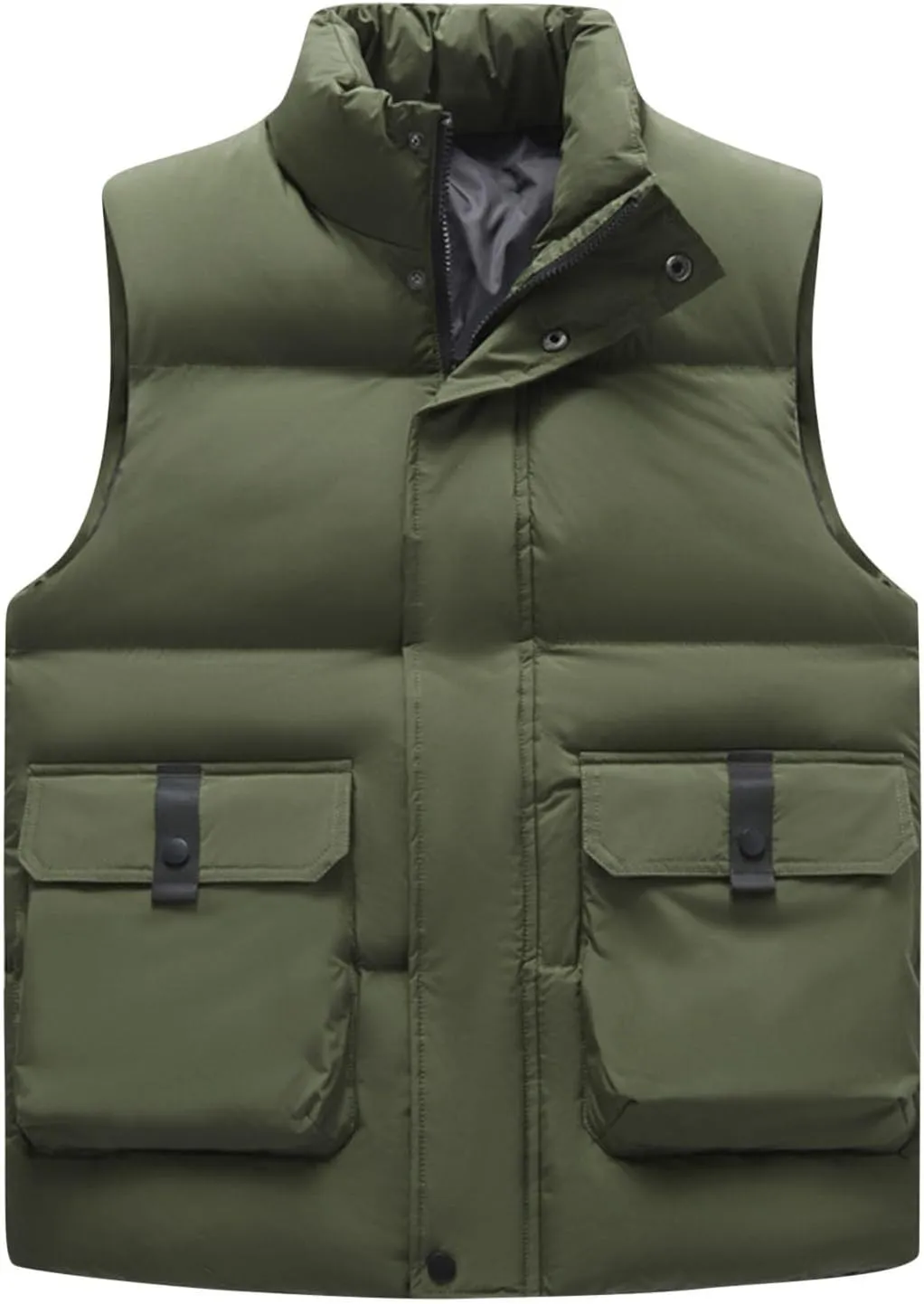 Lightweight Puffer Vest Men Sleeveless Winter Coat Stand Collar Vest Zip Up Down Vest Big and Tall Puffer Vest