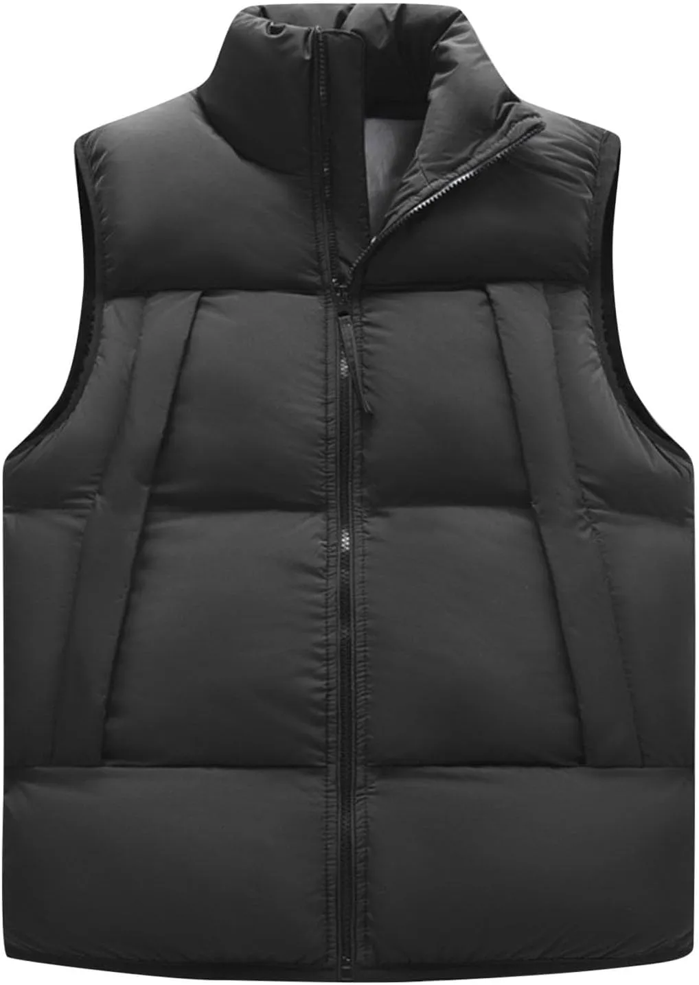 Lightweight Puffer Vest Men Sleeveless Winter Coat Stand Collar Vest Zip Up Down Vest Big and Tall Puffer Vest
