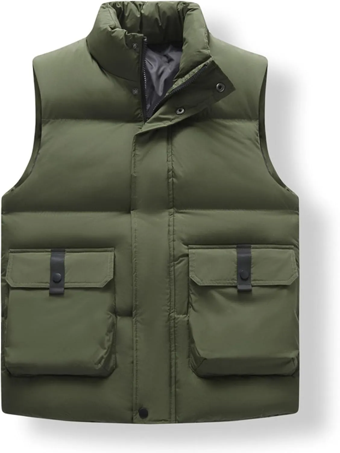 Lightweight Puffer Vest Men Sleeveless Winter Coat Stand Collar Vest Zip Up Down Vest Big and Tall Puffer Vest