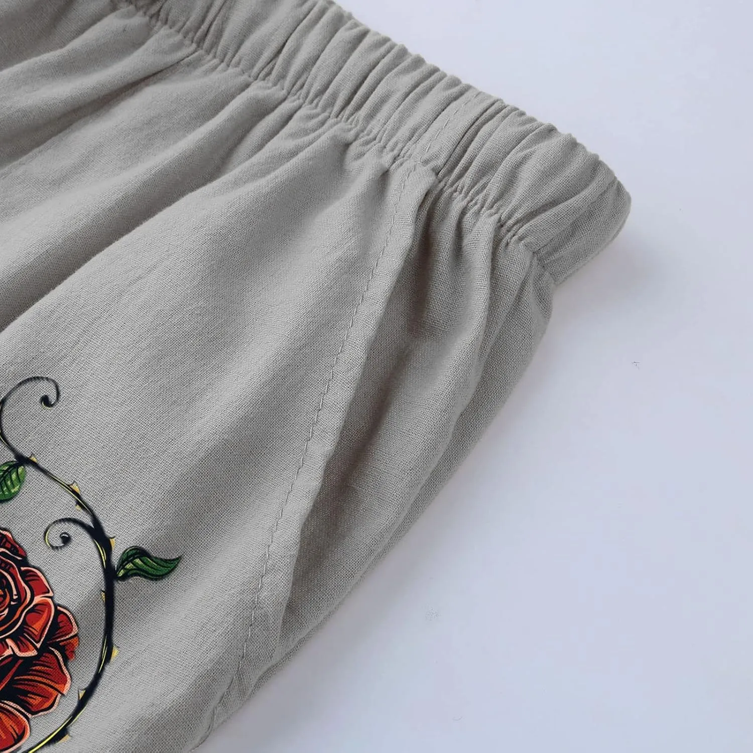 Linen Pants Women Summer Cropped Straight Leg Crop Pants Ladies Casual Long Loose Pant Slacks Women's Wide Leg Linen