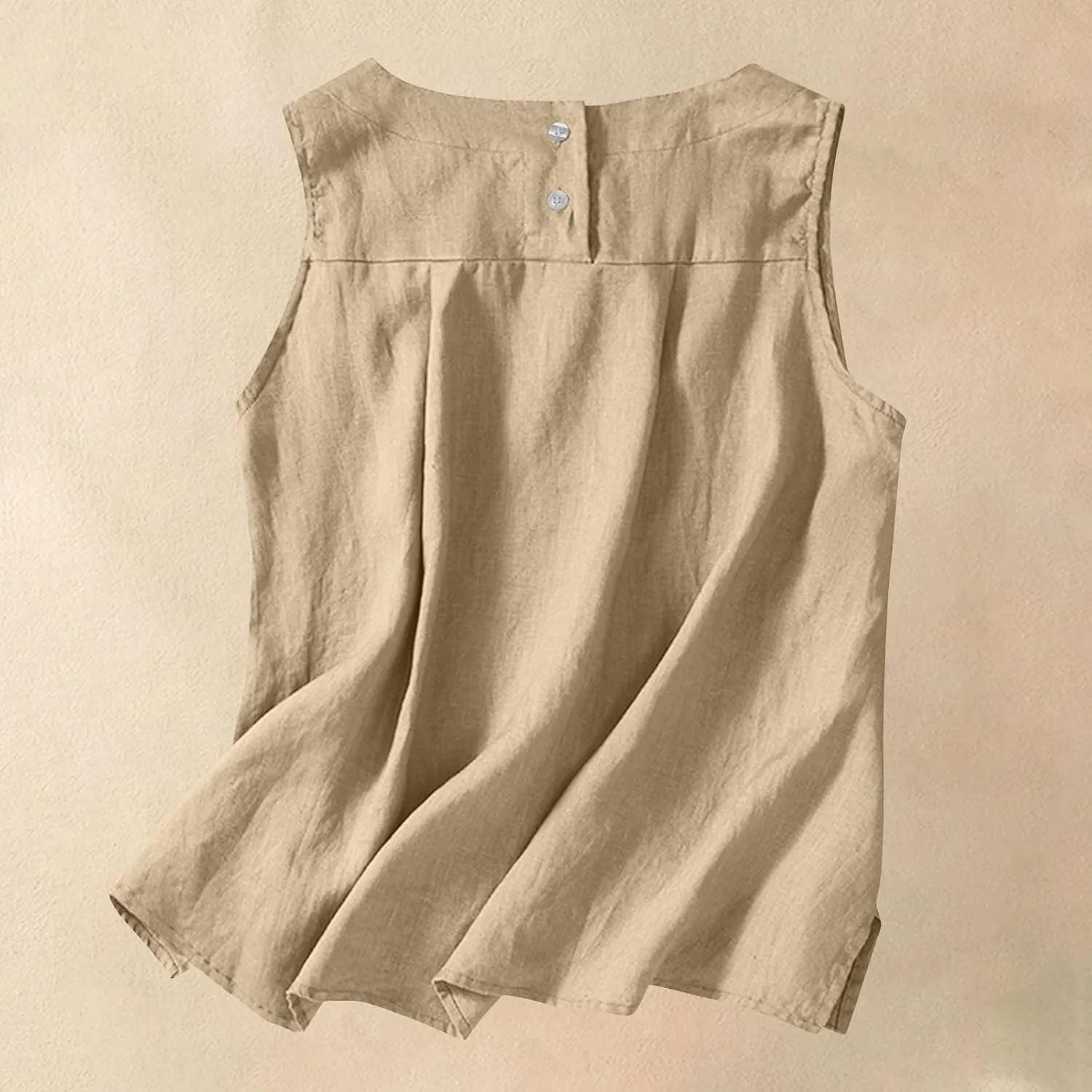 Linen Tank Tops for Women Loose Fit Cropped Slit Sleeveless Shirts Casual Basic Camisole Blouses 2025 Summer Tanks