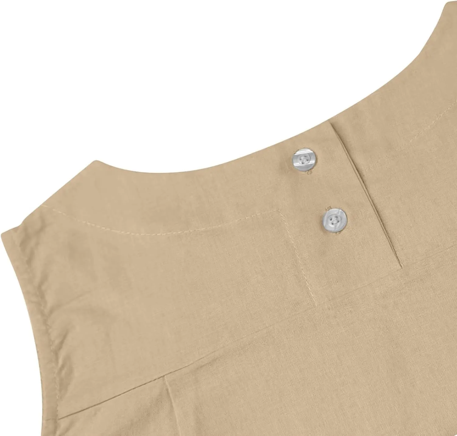 Linen Tank Tops for Women Loose Fit Cropped Slit Sleeveless Shirts Casual Basic Camisole Blouses 2025 Summer Tanks