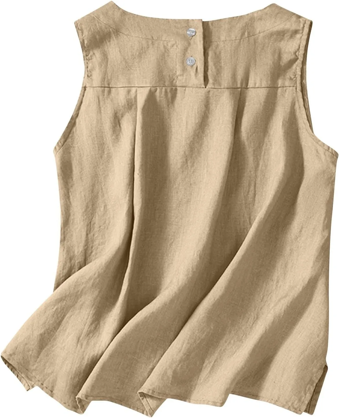 Linen Tank Tops for Women Loose Fit Cropped Slit Sleeveless Shirts Casual Basic Camisole Blouses 2025 Summer Tanks