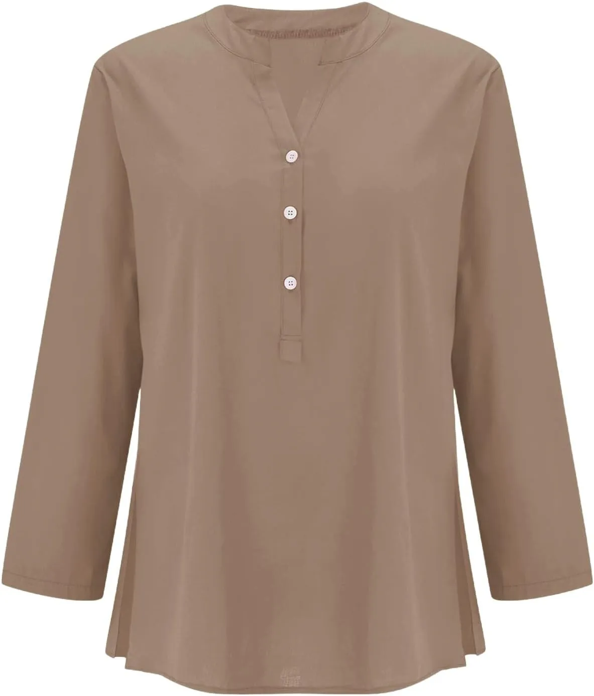 Linen Tops for Women 2025 Summer Button Down V Neck Shirts Casual Short Sleeve Loose T-Shirt Cotton Linen Blouse Tees