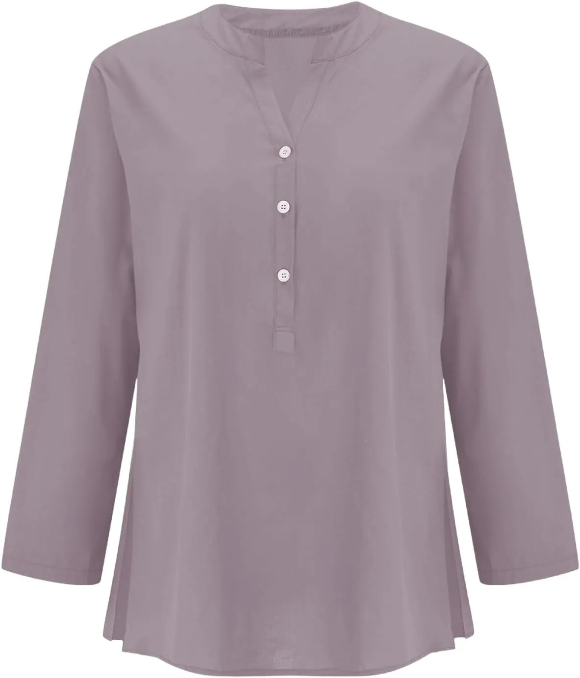 Linen Tops for Women 2025 Summer Button Down V Neck Shirts Casual Short Sleeve Loose T-Shirt Cotton Linen Blouse Tees