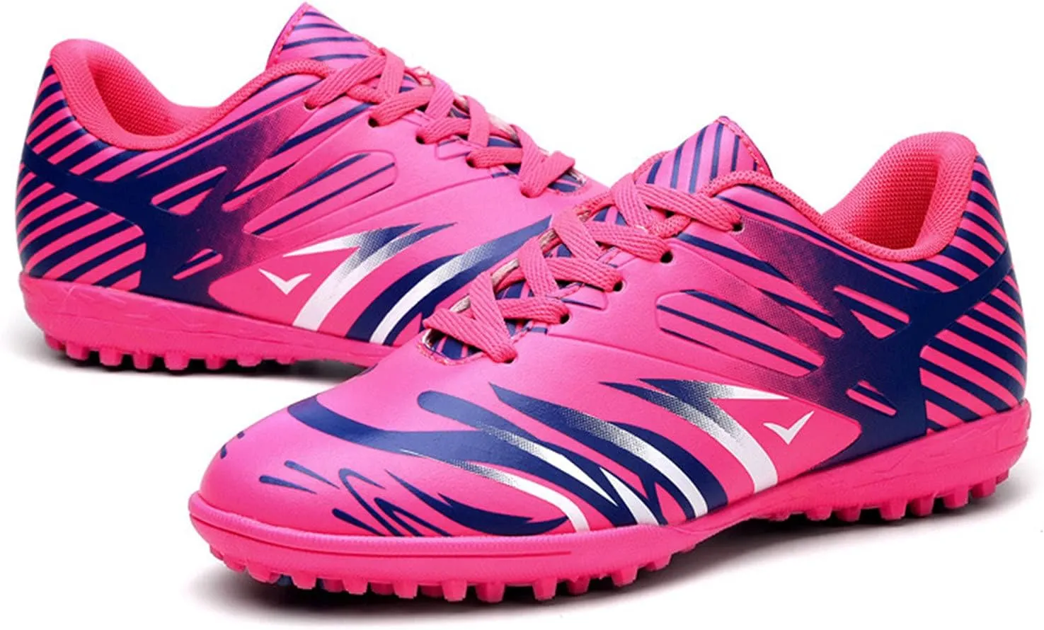 Little Boys Soccer Shoes Firm Ground Youth Soccer Cleats Kids High-Top Football Boots Outdoor Training Sneaker