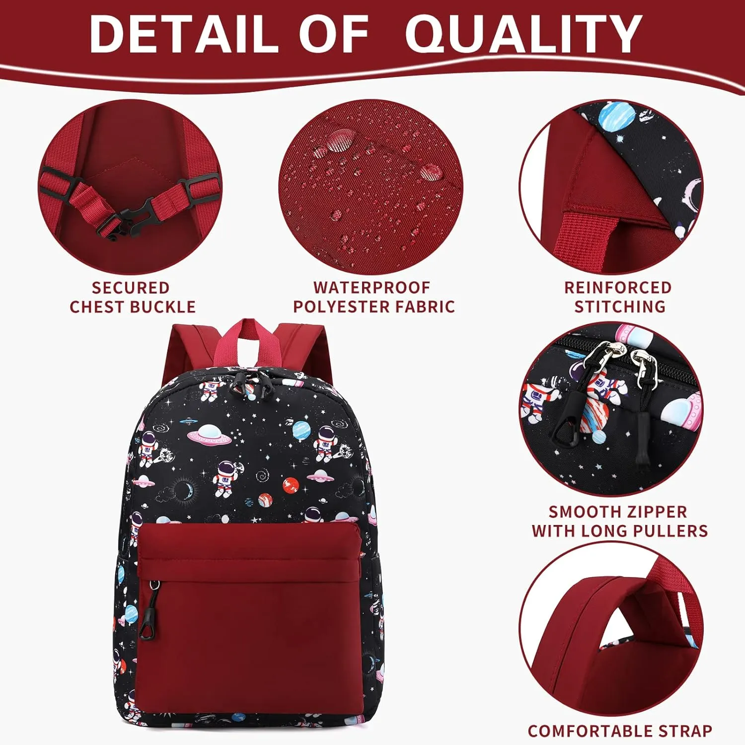 Little Kids Toddler Backpacks for Boys and Girls Preschool Backpack With Chest Strap (Astronaut)