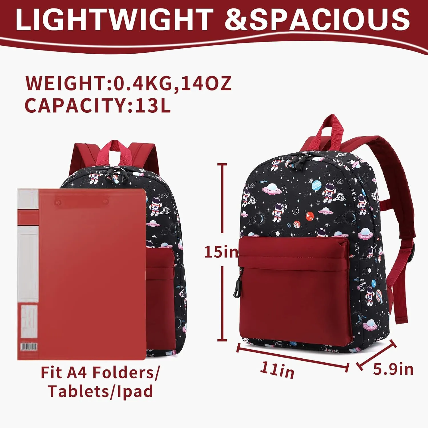 Little Kids Toddler Backpacks for Boys and Girls Preschool Backpack With Chest Strap (Astronaut)